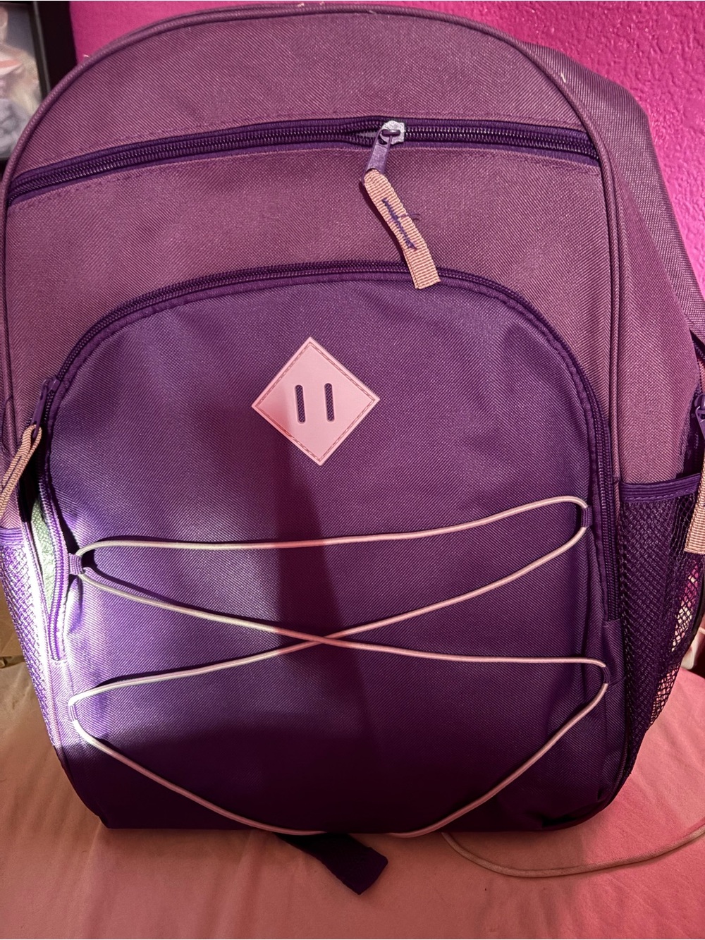 Men's Purple Everyday Backpack with Front Bungee